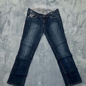 Y2K white washed blue jeans